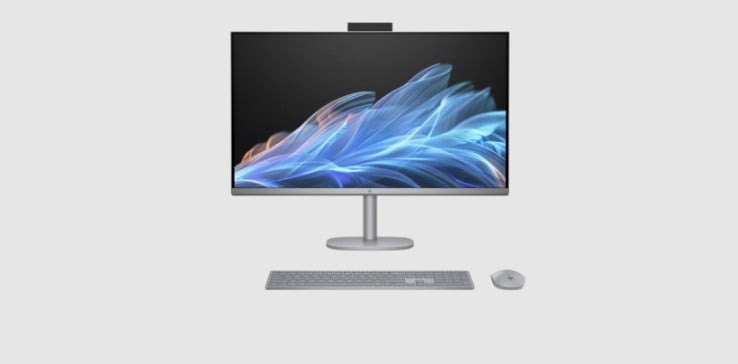HP all-in-one desktop with keyboard and mouse