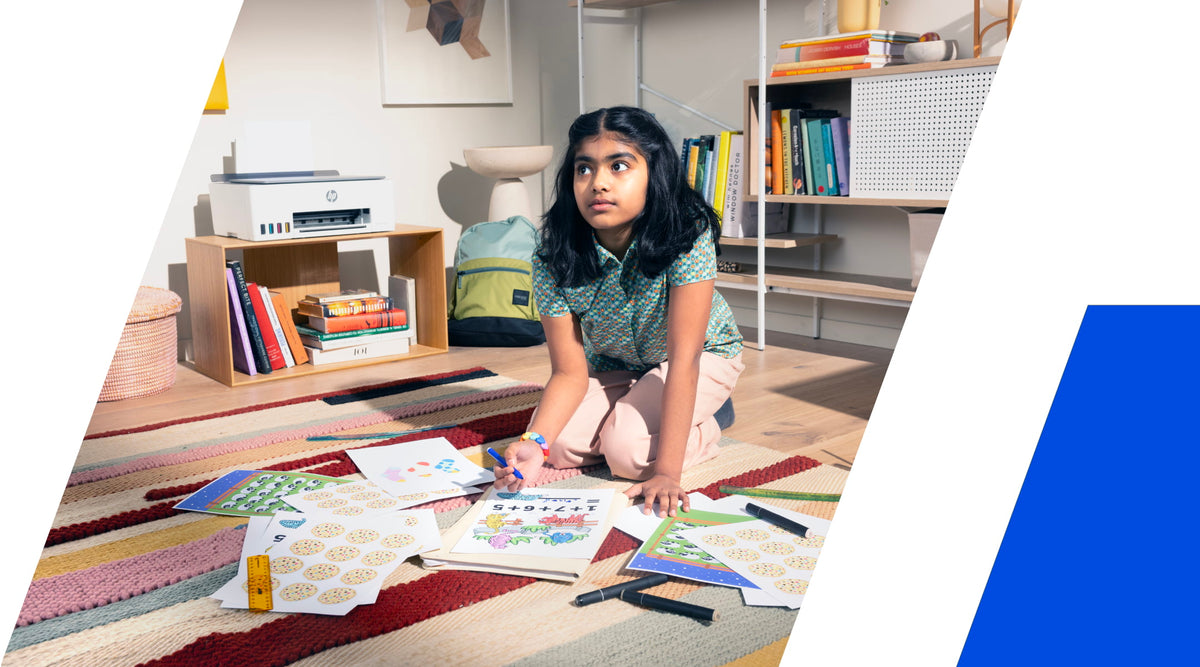 HP printer in a home learning space